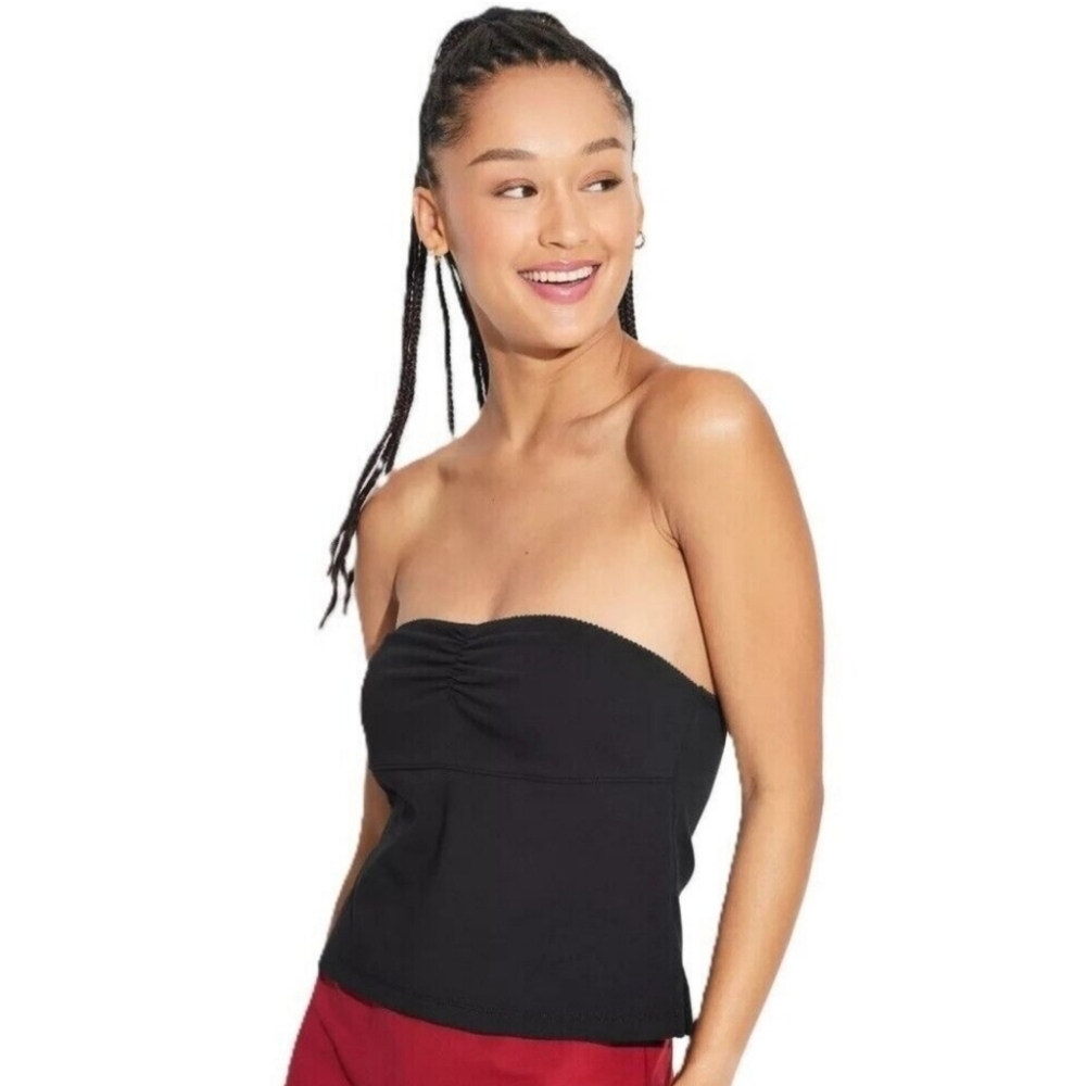 A New Day Women's Ruched Front Smocked Back Panel NonSlip Line Tube Top - XXL